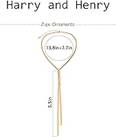 Vista 6 de Harry and Henry Collar de oro para mujer, collar de gargantilla de oro delicado para mujer, cadena larga de serpiente torcida, collares en Y