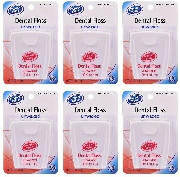 Dental Floss Unwaxed - 100 yd (Pack of 6)