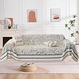 DREAMINGO Fundas de sofá bohemias negras reversibles de felpilla, 71 x 150