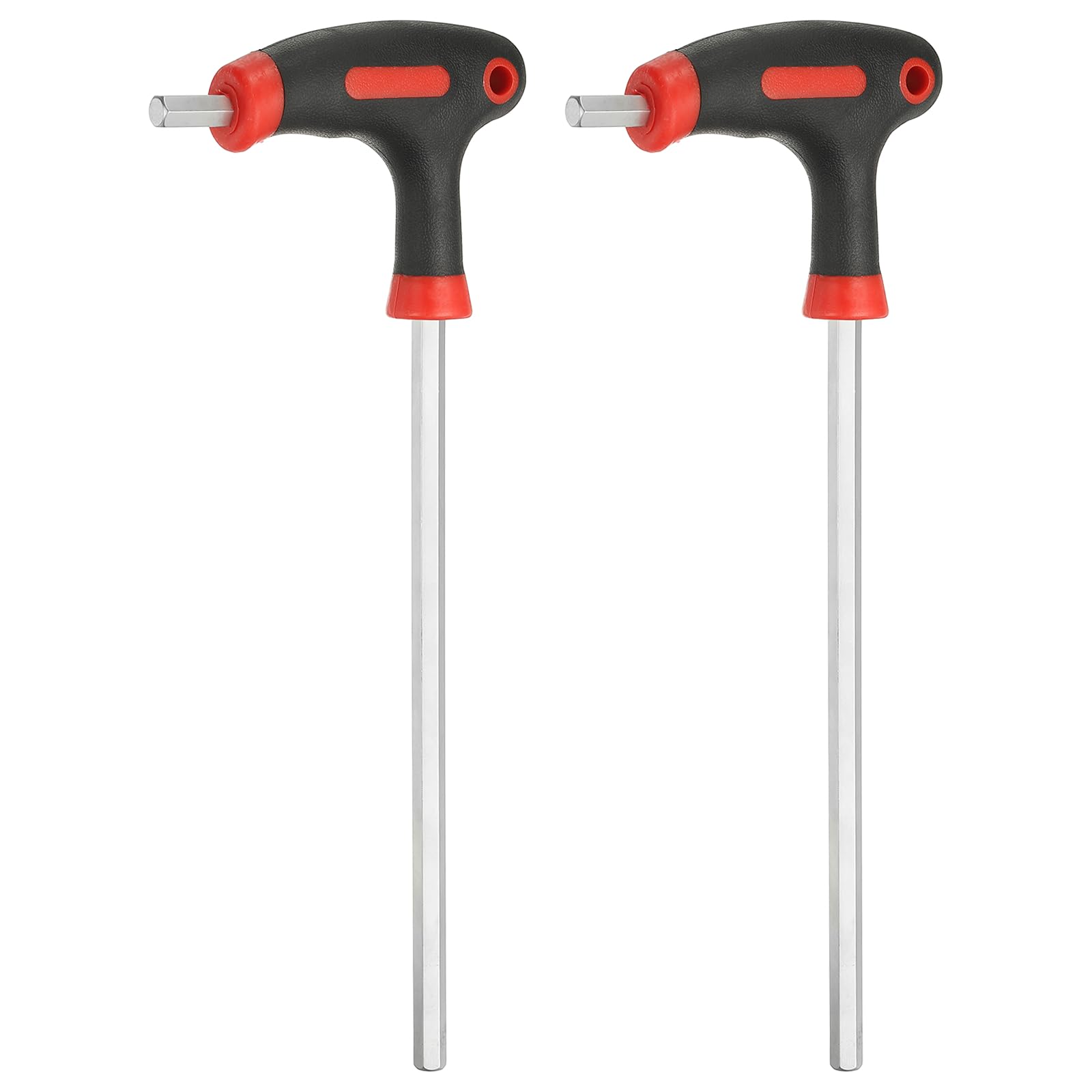 sourcing map 2pcs T-Handle Hex Key Wrench 8mm Metric 282mm Length Extra Long Arm Cr-V T-Key Inner Hexagon Wrenches Spanner Repair Tools for Automotive Household Maintenance, Red Black