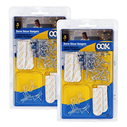 Image of OOK Adhesive Picture Hangers, Tool-Free Picture Hanger Kit, .5 lb, 72 Pieces, 9977131 (2 Pack)