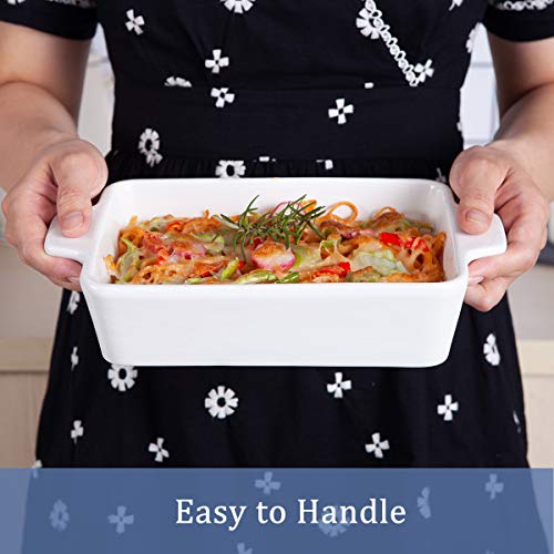 Ceramic Glaze Bakeware Set,Siducal,Non-Stick Bread Baking Pans,Roasting Dish,3 Pieces Baking Dishes-White #TOP4