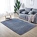 VOFUSHON Alfombras Salon Grandes Pelo Largo Alfombra Habitación Dormitorio Lavables Alfombra de Pelo Largo para salón o Dormitorio, Alfombra esponjosa, Alfombra de Cama(80 x 150 cm,Gris-Plata)