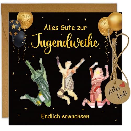 Geldgeschenk Jugendweihe Karte mit Umschlag Glückwunschkarte Jugendweihe Geschenke Mädchen Junge