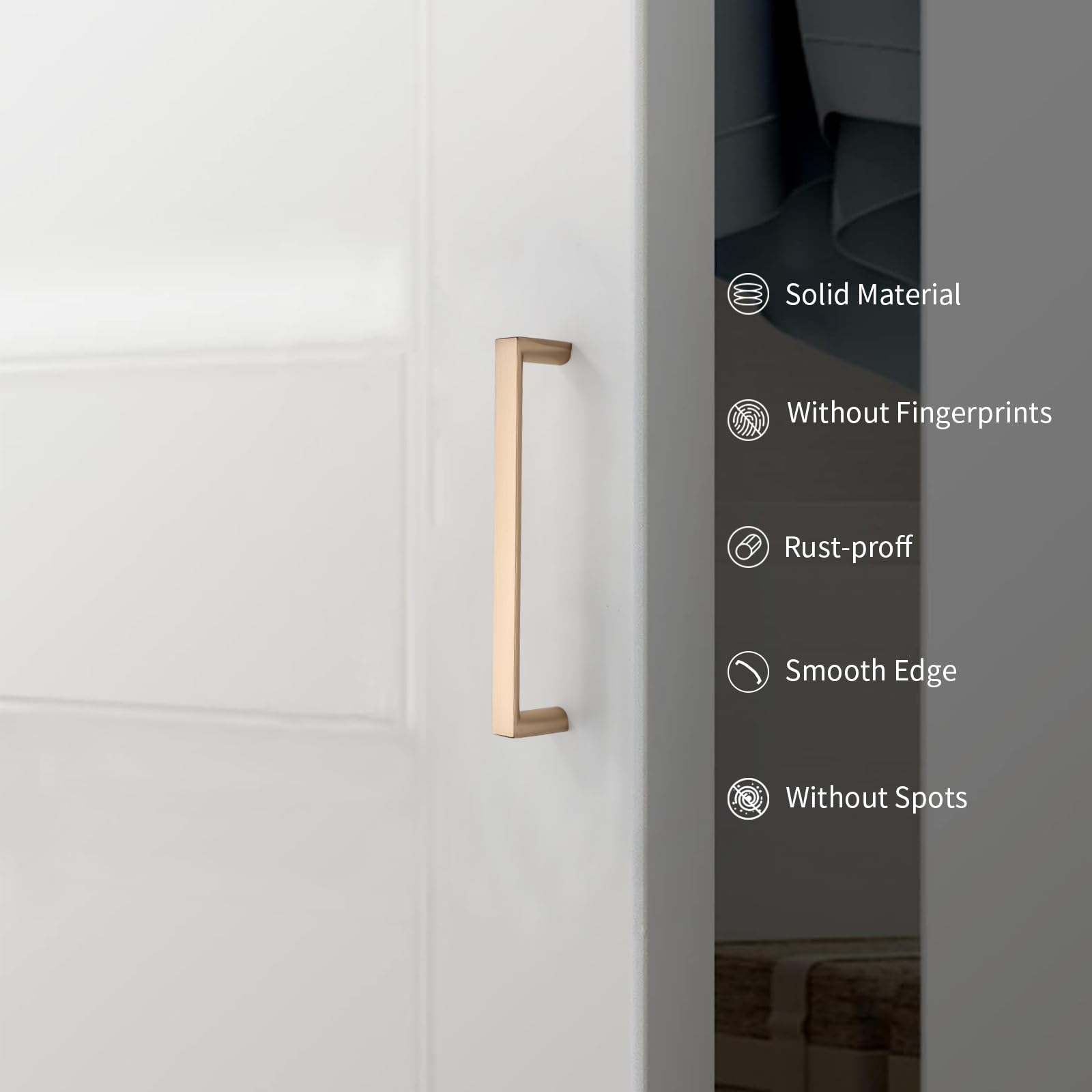 KNOKLOCK 10 Pack 5 Inch(128mm) Kitchen Cabinet Handles Brushed Brass Cabinet Pulls Kitchen Cabinet Hardware Drawer Pulls for Dresser Cupboard Wardrobe