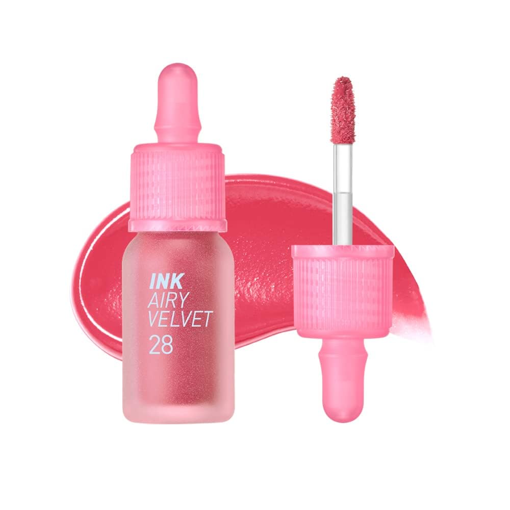 Peripera Ink Airy Velvet Lip Tint | Lightweight, Highly Pigmented & Long-Lasting Lip Color | Soft Velvety Finish, Moisturizing, Safe for Sensitive Lips, K-Beauty Makeup (028 BERRY GOOD PINK)