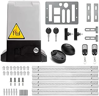 Blütezeit Automatic Sliding Gate Opener 1800LB Rack Driven 1/2HP with 2 Remote Controls Infrared Sensor, Electric Rolling Driveway Slide Gate Motor, Complete Security Operator Kit For Gates Up To 40FT
