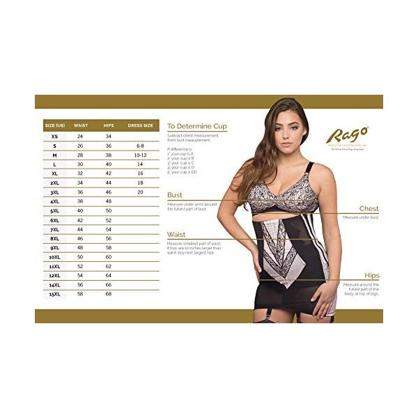 Rago Style 6209 - High Waist Leg Shaper Firm Shaping, L, 30, White