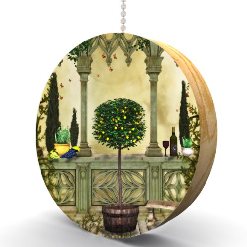 Tuscan Lemon Tree Hardwood Oak Fan/Light Pull