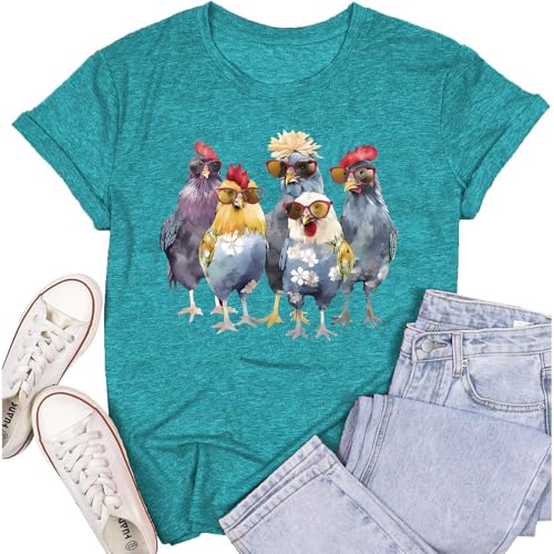 T-shirt pour femme Chicken Mom cadeau parfait pour passionnée de nature