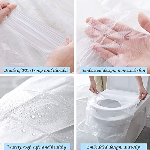 50 Pack Disposable Plastic Toilet Seat Cover Waterproof And Non Slip Individually Wrapped For Travel Perfect For Potty Training Ideal For Adults #TOP1