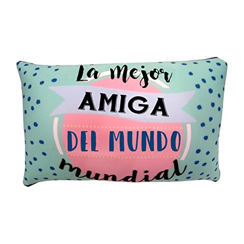 L'Informal Cojín Anti estrés pequeño Rectangular Familia El Mejor del Mundo Mundial (Amiga)