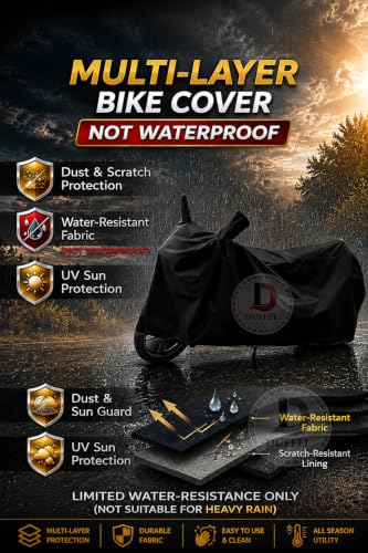 Image of All Two Wheeler Bike /Scooty Body Cover Used for Hero Splendor Heat Protectio /Water Resistance /UV-Rays /Birds Dropping /Scratchproof /Dust Proof /All Model & All Variants [Black]