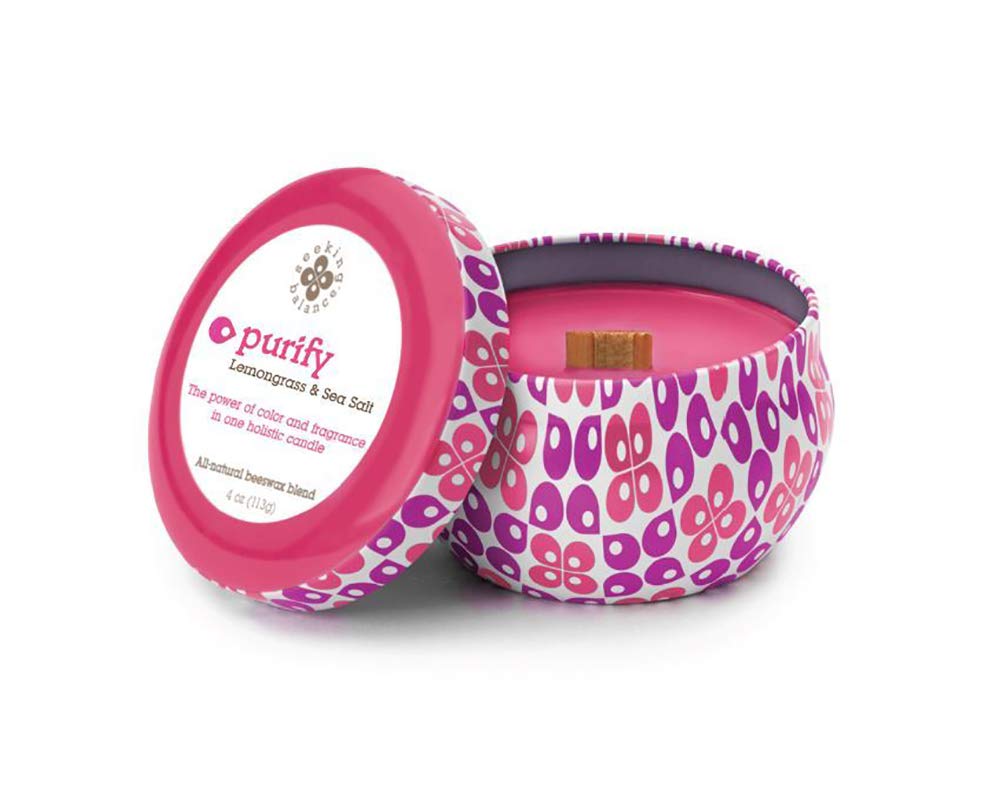 Root CandlesSeeking Balance Beeswax Blend Candle, 4-Ounce, Purify: Lemongrass & Sea Salt