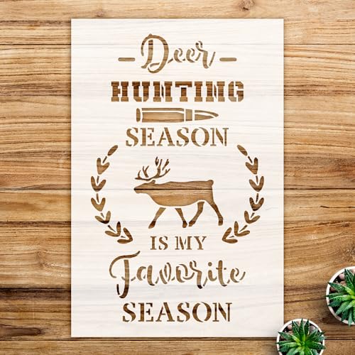 Deer Hunting Stencil Pattern for Wood and Walls, Reusable Mylar Template, Ideal for DIY Nature Decor and Craft Projects - Size A2 (15.6