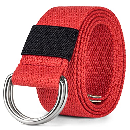 Image of maikun Mens Womens Canvas Belt, D-ring Buckle Cloth Fabric Belt for Men