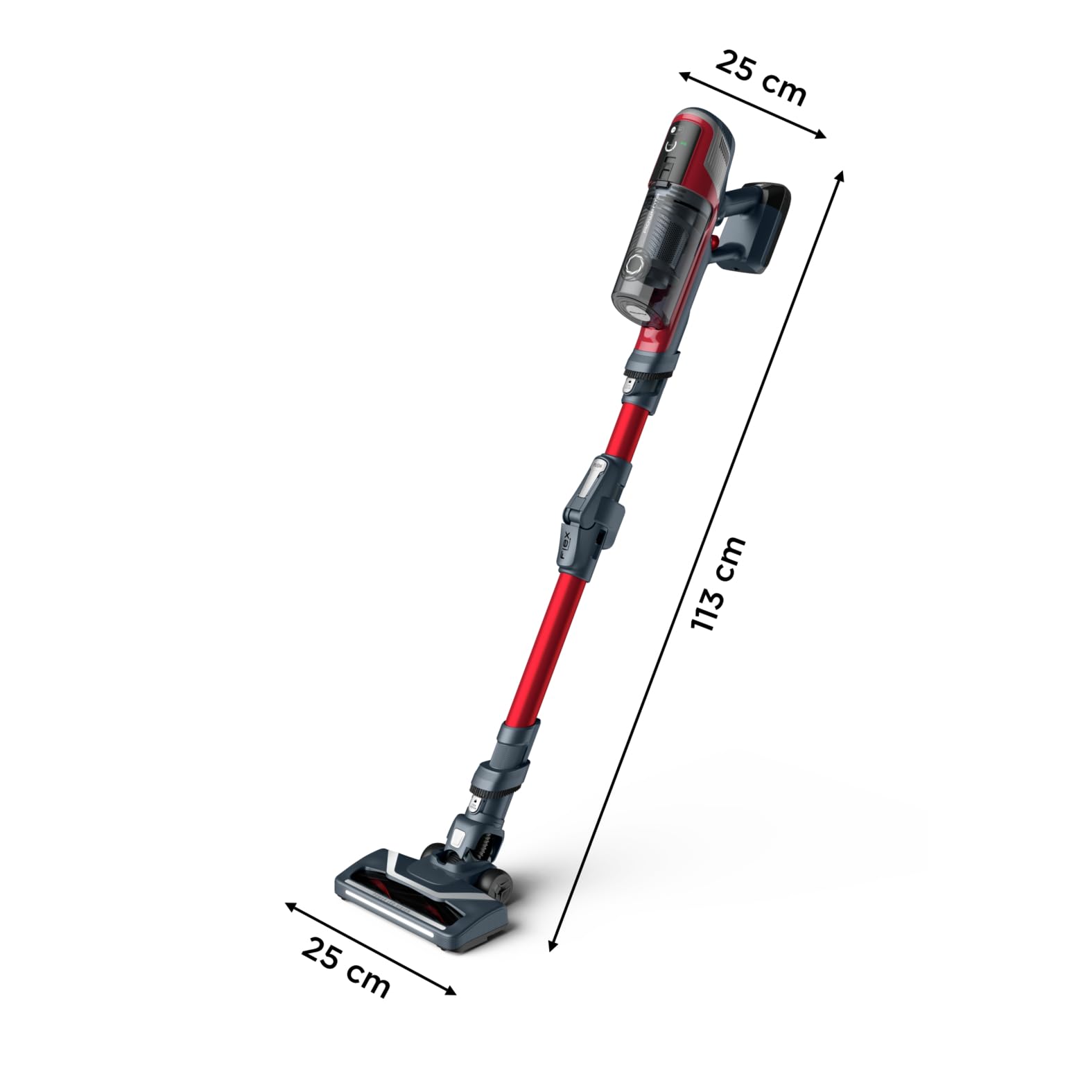 Rowenta X-Pert 6.60 Smart Aspirateur Balai sans fil, Tube Flex, Idéal pour les Poils D'animaux, Léger, Puissance 100W, Autonomie 45min, LED RH6471WO, Noir/Rouge