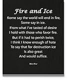 Fire and Ice Robert Frost Poem Art Print 11'x14', Poetry Wall Decor, Unframed Poem Wall Art for Home...