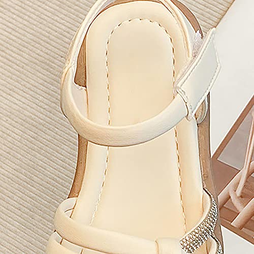 Girls Sandals Girls Rhinestone Sandals Open Toe Mesh Flat Sandals Summer Dress Shoes Casual Toddler Girl House2
