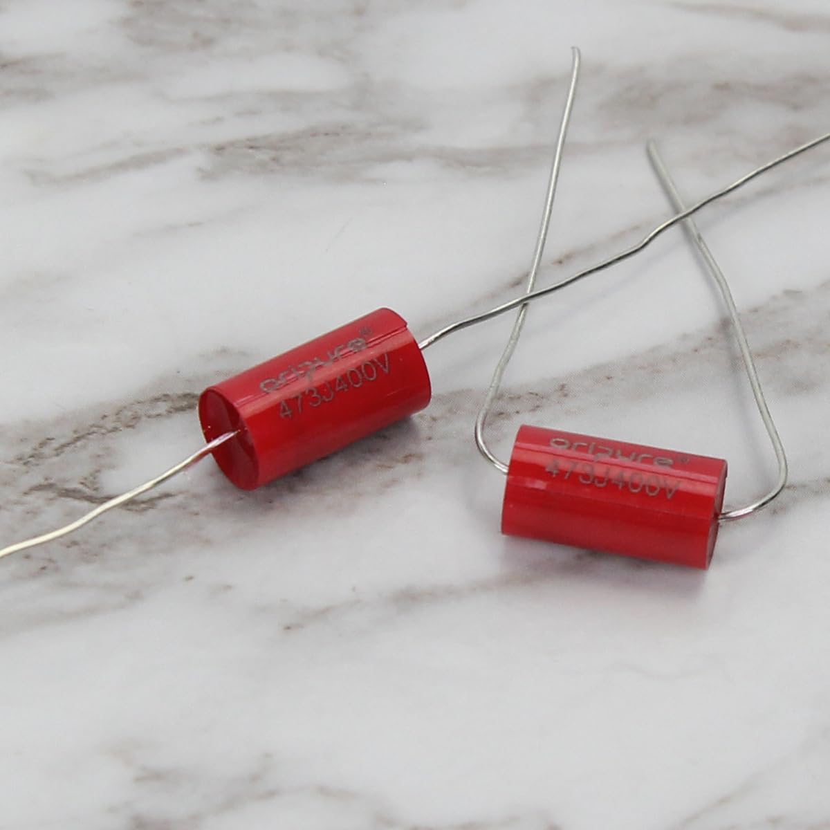 FLEOR 4pcs Guitar Tone Capacitors 473J 400V Small Size MKP Metallized Polyester Film Capacitors