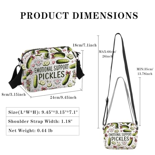 GJTIM Pickle Lover Gift Canning Enthusiasts Gift Emotional Support Pickles Crossbody Bag2