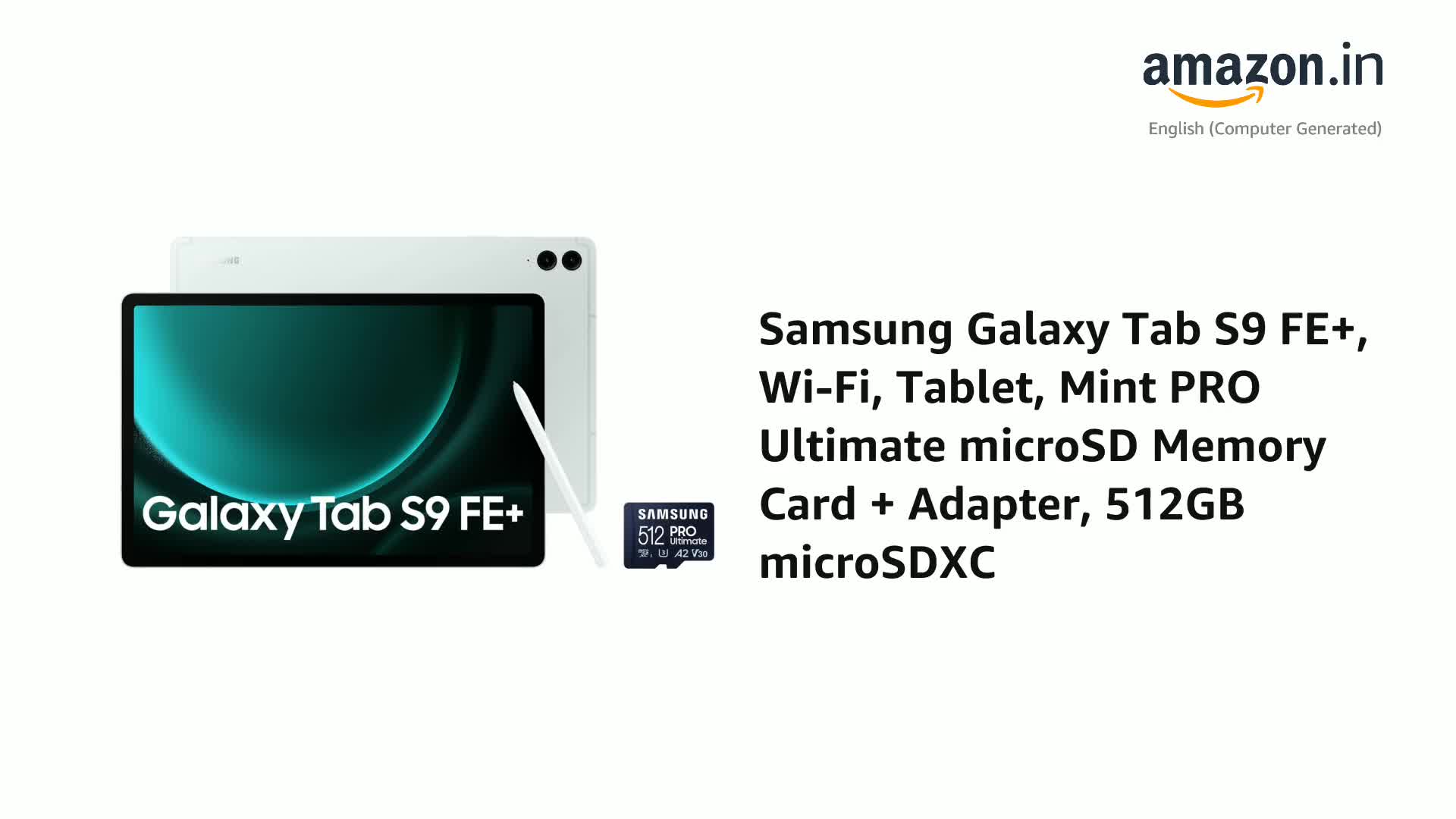 Samsung Galaxy Tab S9 Fe+ 31.50 Cm (12.4 Inch) LED Display, RAM 12