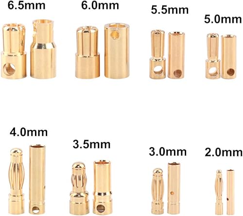 Miniatura 3 de 20 pares de conectores dorados para batería RC Lipo