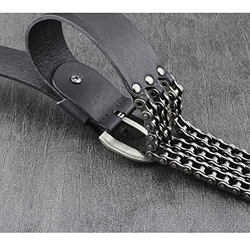 Cintura Fashion Personality Belt Leather Belt Punk Chain Metal Belt Suitable for Jeans and Casual Pants Cintura Jeans3