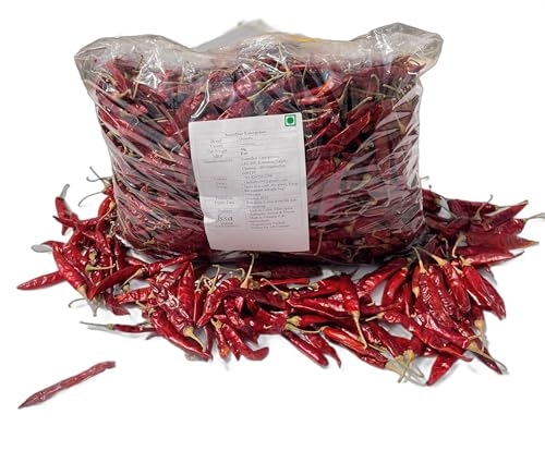 Image of Guntur Chilli Dry Whole 450g | Long Red Dry Chilli | Sukhi Lal Mirchi Whole | Authentic Andhra Dried Chillies | Mildly Spicy, Deep Red & Aromatic | 100% Natural, Sun-Dried