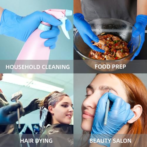 Image of adbeni Nitrile Gloves | Disposable & Powder Free | Premium | for Food Handling, Lab Work, Medical Examination, Kitchen, Cleaning, Cooking, Salon, Spa, Gardening, Industrial, Travel & Grooming