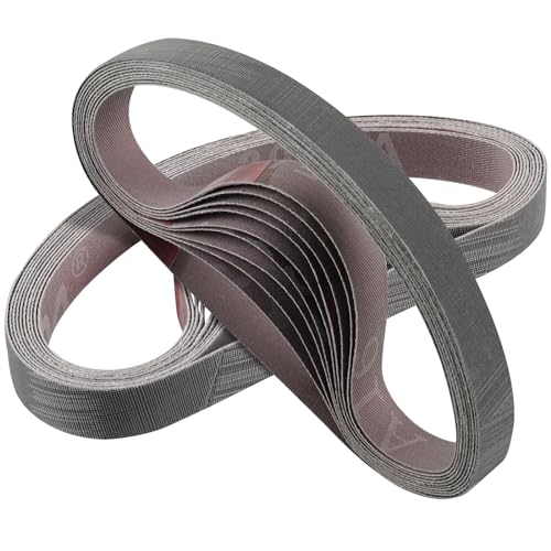 Sruhrak Afilador de cuchillos, 12,5 x 305 mm, 10 unidades, 1200 unidades, grano fino, juego de bandas de lijado compatibles con Work Sharp Knife & Tool Sharpener