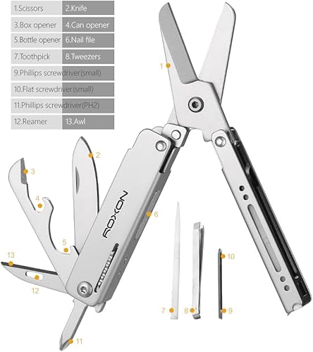 Miniatura 2 de ROXON M3 13 en 1 Multi Tool EDC Cuchillo y tijeras con palillo y pinzas Práctica Pequeña y Exquisita Multiherramienta
