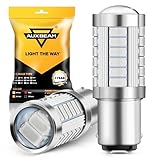 Auxbeam 1157 2357 Red Light, Super Bright 2057 2357 7528 BAY15D Replacement Light Bulb for Brake Stop Tail Lights for Car Truck Motorcycle, 3030-SMD 12V, Pack of 2 (May Need Resistors)