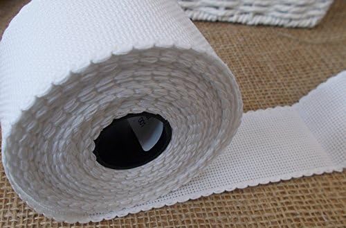 1 Metre White Aida Band - 2 Inch/5 Centimetre Wide Aida Band (14 Count) - White Edging