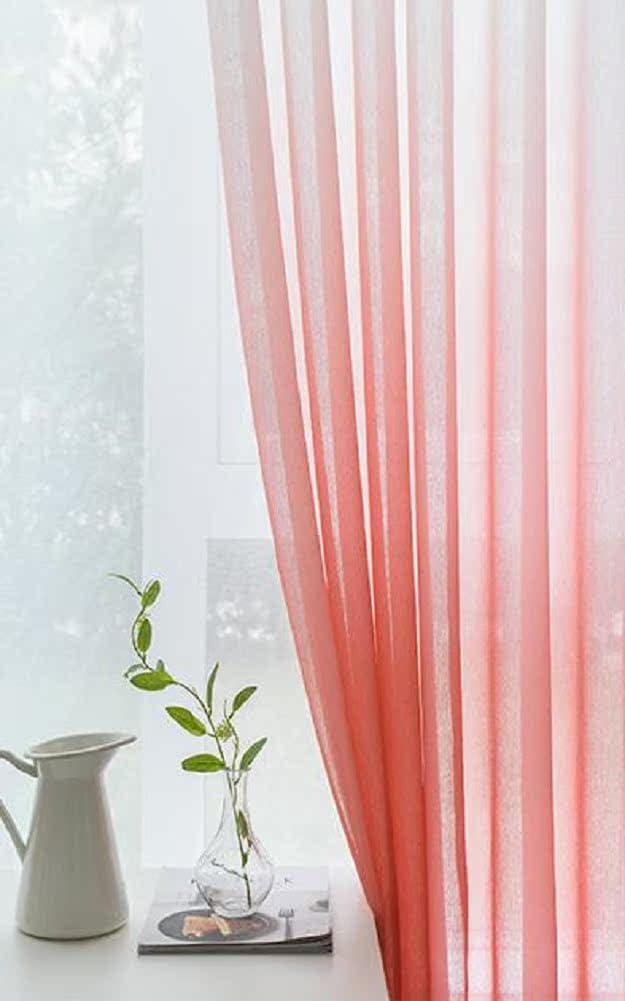 HooHero Red Home Decorative Elegant Design Sheer Curtains Window Treatments Rod Pocket Top for Kids Nursery Room Voile Ombre