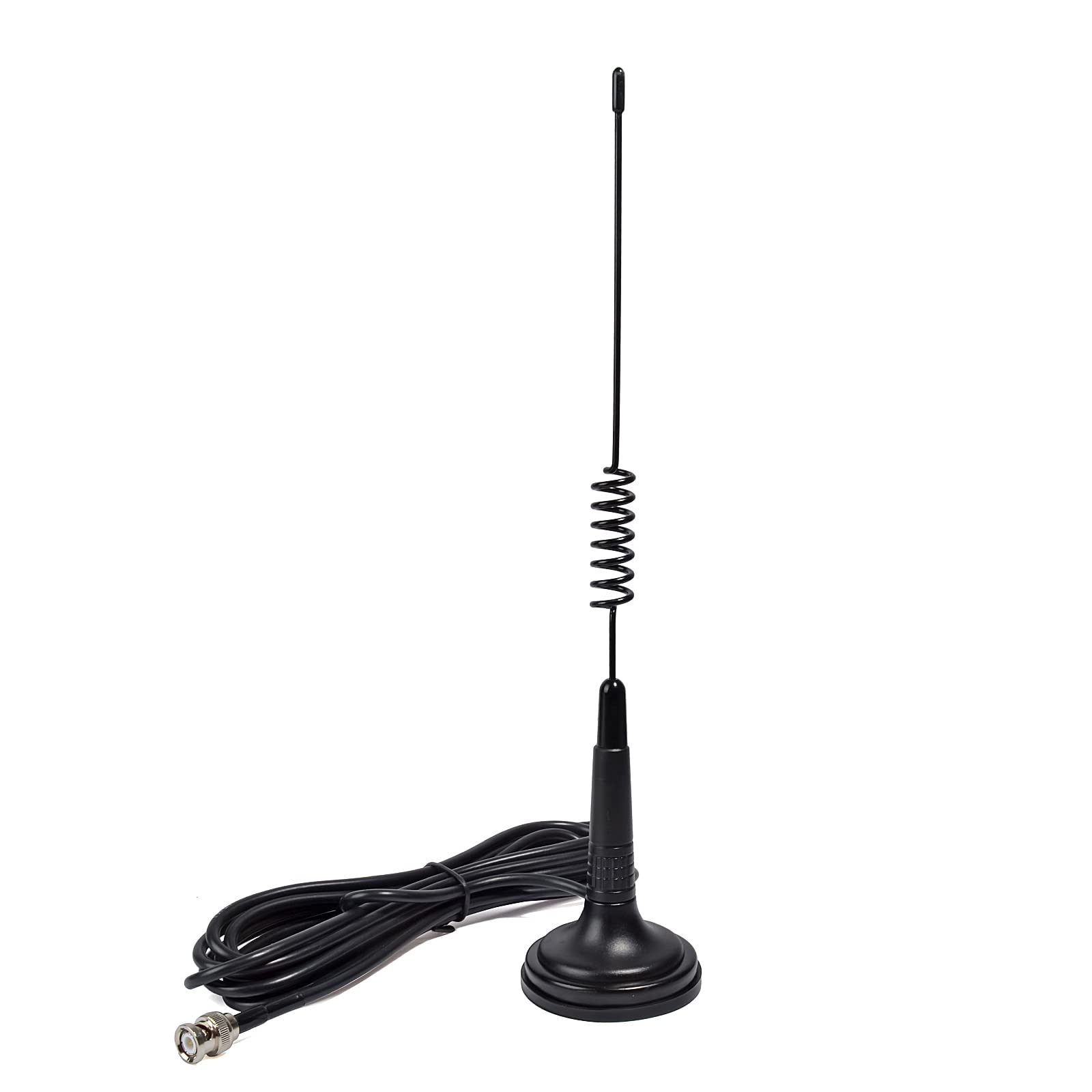 HYS27MHz CB Antenna Magnet Mount Stainless Steel w/13ft Low-Loss RG58U Coaxial Cable, BNC Connector for Cobra Midland Uniden Anytone Handheld Portable CB Radio