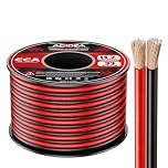 Acidea Speaker Wire Audio Cable, 10m 2x2.5mm² Speaker Cables, CCA 14 Gauge Audio Cables for Home Theater and Car Speakers, Copper Clad Aluminum (Red/Black)