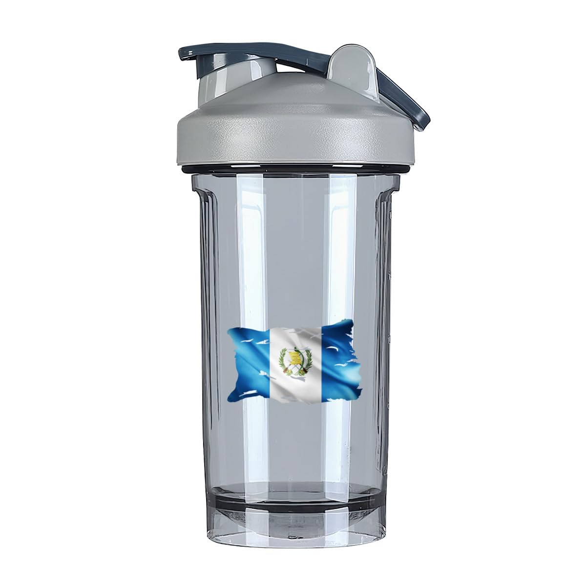 Torn Broken Guatemala Guatemalans Flag 18 Ounce Shaker Bottle Drink Mixer Leak-proof Pre Workout Protein Shakes Meal Replacement Shakes Bottles 500ML/18 Oz Gray