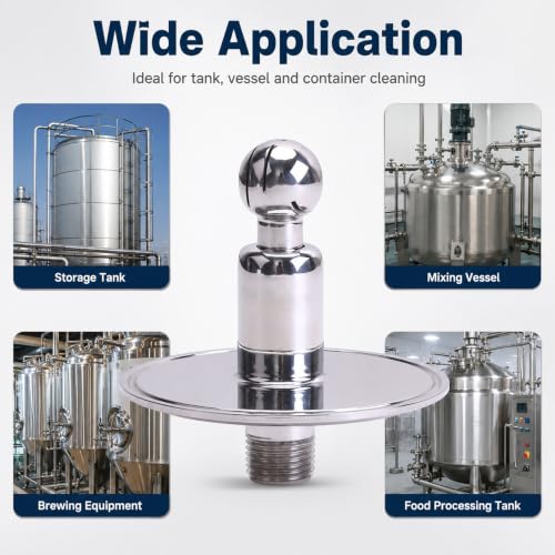 Image of DERNORD Sanitary Rotary Spray Ball 4 inchTC X 1 /2 inchMNPT CIP Tank Cleaning Ball