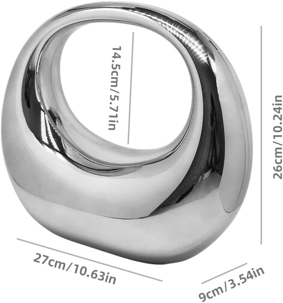 Acrylic Evening Clutch Purse Top-handle Moon Hobo Bag, Elegant Marble Handbag for Wedding Cocktail Party - Image 3