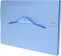 Pasta Sanfonada Plastica A4 12div.Linho Serena Az.Paste - 01 Unidade, Dello, 6096BP.0012, Azul
