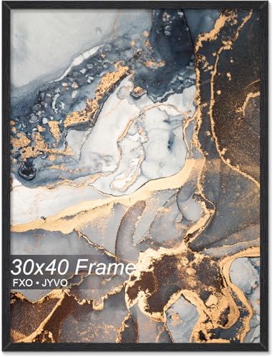 Fxojyvo 30x40 Picture Frame Black Engineered Wood Wall Hanging