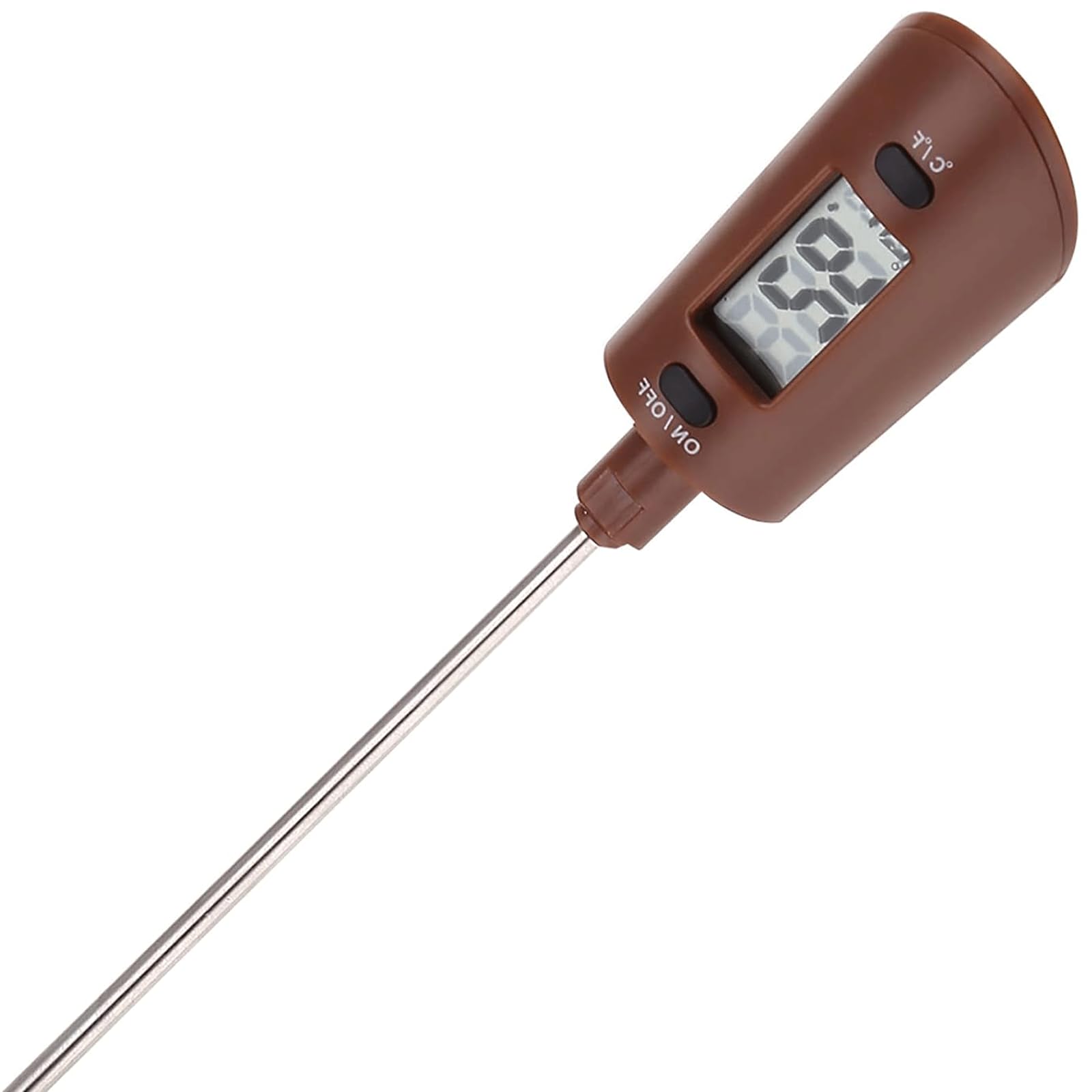 KRILLIQ Termómetro agitador para Hornear, espátula de Silicona para Cocina, termómetro electrónico de Color café para Temperatura de Aceite de Barbacoa de Chocolate