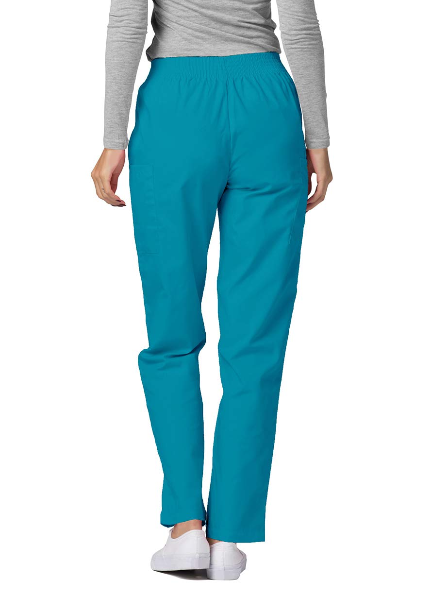 Adar Universal Scrubs for Women - Tapered Utility Cargo Scrub Pants - 503 - Teal Blue - M