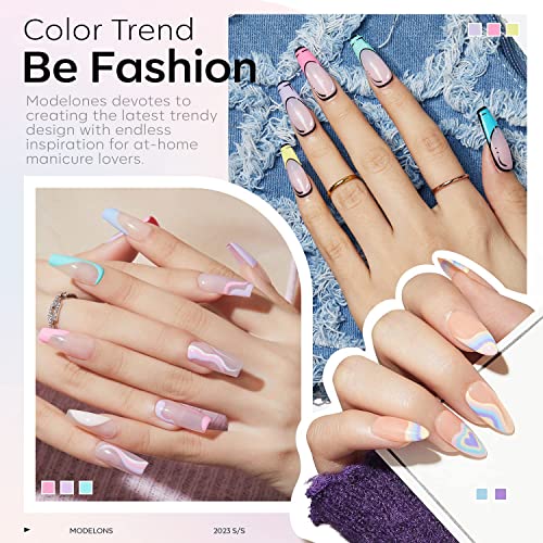 Modelones Gel Nail Kit, 12 Colors Pink Macaron Candy Colors Gel Nail Polish Set including Lamp Starter Kit - Image 3