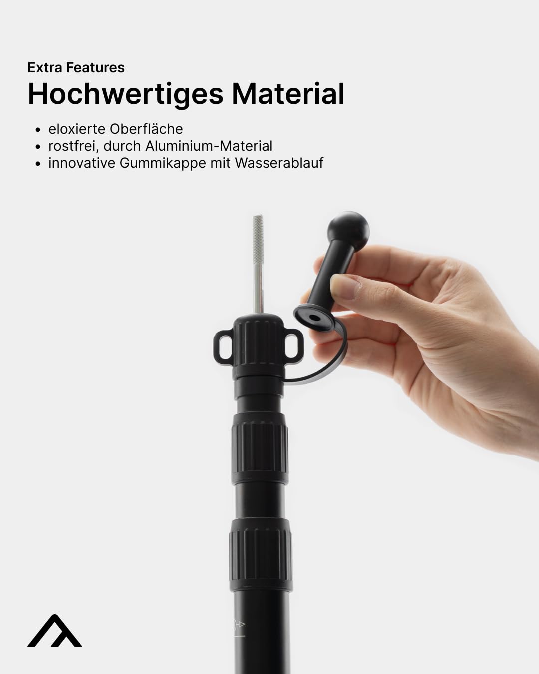 qeedo Scope Zeltstangen 2er Set - Aluminium Sonnensegel Stange 95-230 cm - Teleskopstange Camping für Tarp, Vorzelt, Sonnensegel & Markise - sturmsicher & wetterfest, Ultraleicht 550 g