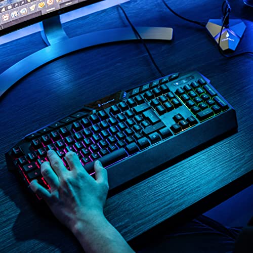 Tastiera da gaming KingPin - Gaming Multimedia Keyboard - Retroilluminazione LED - Tastiera RGB - Cavo USB - 25 tasti anti-ghosting - Layout inglese QWERTY I powered by Verbatim - Tastiera gaming - Immagine 4