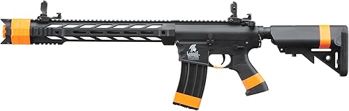 Lancer Tactical Gen 2 Airsoft M4 SPR Interceptor AEG Polímero Eléctrico CompletoSemi-Auto, Bolsa de 1000 Rondas de 0.01 oz BBS, Batería y Cargador