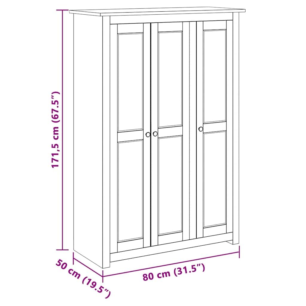 vidaXL Panama-Kiefer Kleiderschrank Weiß 3-Türig Dielenschrank Garderobenschrank Schlafzimmerschrank Schrank Holzschrank 118x50x171,5cm