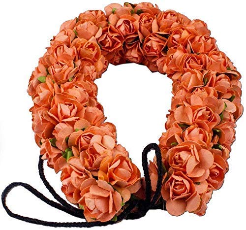 Meera Artificial 3D Flower Gajra/Veni Juda Hair Accessories for Women & Girls (Orange)